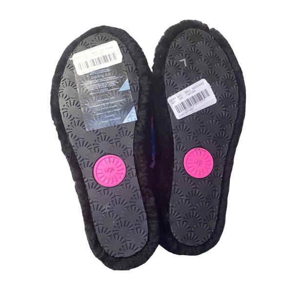 UGG® Logo Fluff Yeah Multicolor Fur Platform Slippers Size 7 - Picture 6 of 6